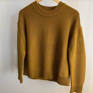 Everlane Cotton Crewneck Sweater; Ochre/Mustard